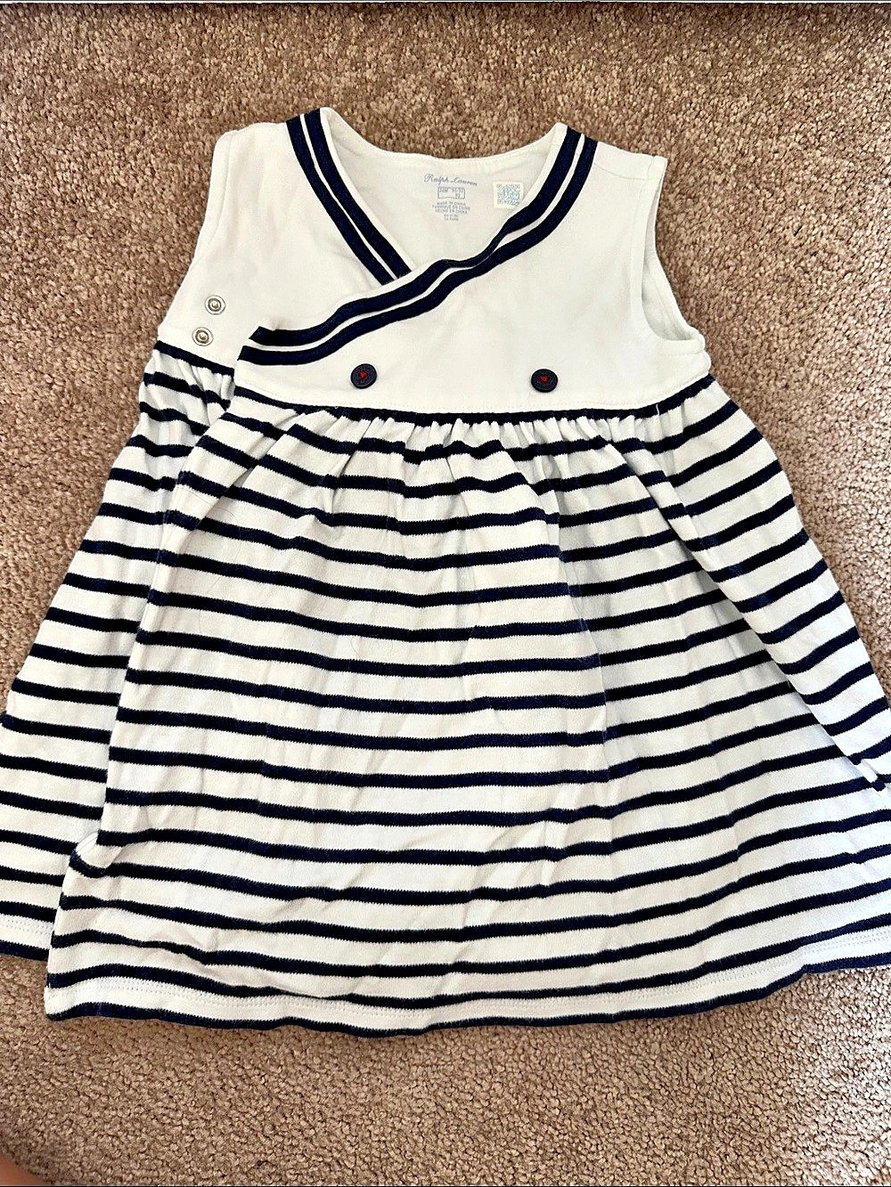 Ralph Lauren Girls Striped Dress 24M